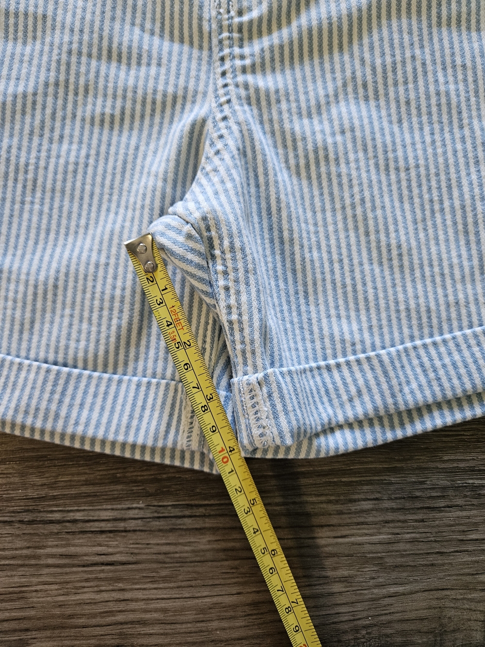 M&S 90's Boyfriend Blue & White Striped Shorts - Picture 5 of 10